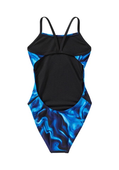 Tyr Durafast Elite Girl's Cutoutfit Swimsuit - Waveform Mavi - Siyah