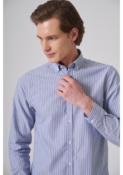 Morven Erkek Lacivert Pamuk Trend Çizgili Dynamic Fit Düğmeli Yaka Gömlek 26ms004028200 Lacivert Morven Erkek Lacivert Pamuk Trend Çizgili Dynamic Fit Düğmeli Yaka Gömlek 26ms004028200 Lacivert