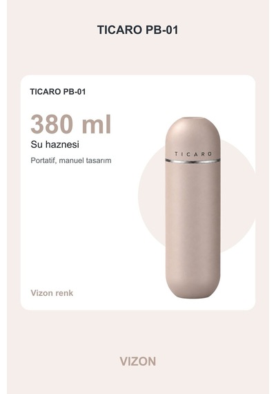 Tıcaro Pb-01 Portatif Taharet Şişesi, Manuel, 380 Ml, Haki