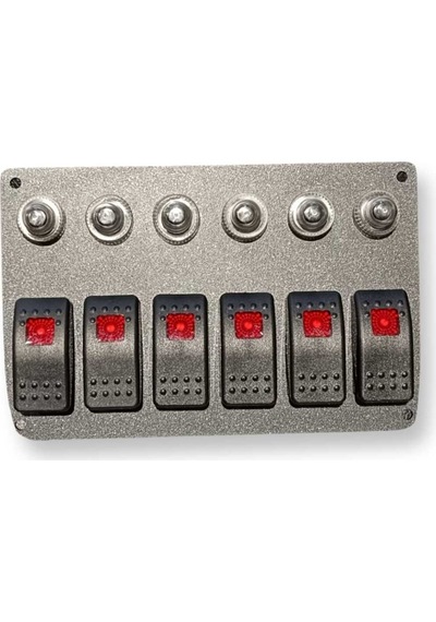 Otomatik Sigortalı 6'lı Karlıng Switch Panel Işıklı İzoleli