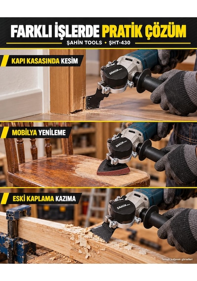 Üçgen Raspa Aparatı Avuç Taşlama İçin Kesme, Kazıma Ve Zımparalama Seti