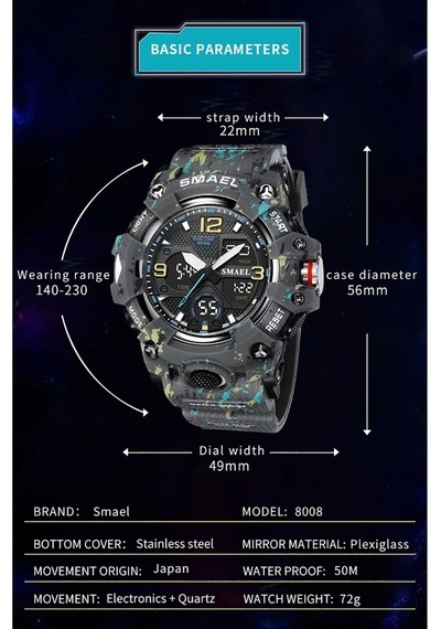 Smael Dijital ve Analog Erkek Kol Saati 145756631