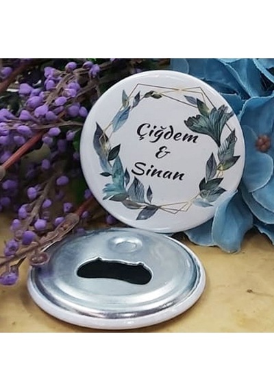 Yeşil Çiçekli Açacak Magnet Söz Nişan Nikah Hediyesi Nik(30 Adet)
