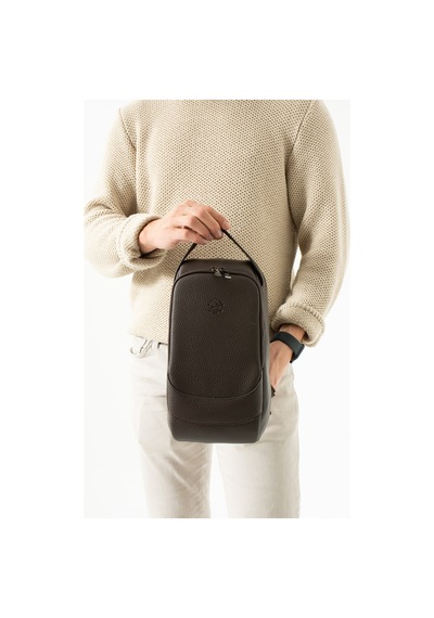 Westpolo Unisex Vegan Deri Çapraz Göğüs Ve Omuz Çantası Body Bag - Kahverengi