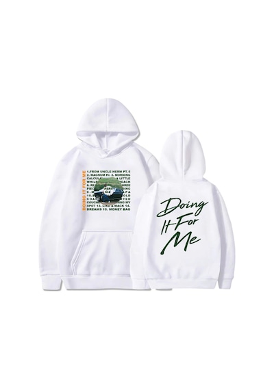 Tarzsokak Beyaz Unisex Benim İçin Yapıyor Larry Haziran Kapüşonlu Hip Hop Rahat