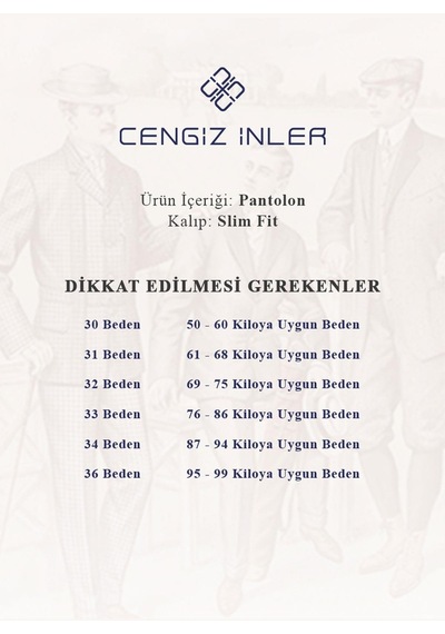 Cengiz İnler 5 Cep Fermuarlı Cep Fermuarlı Slim Kot Pantolon