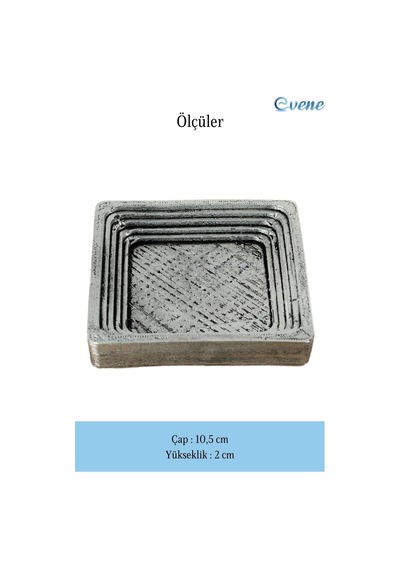 Dekoratif Kase Takı Kutusu Yüzük Kolye Kutusu Mum Tabağı Takı Organizer Model 4 - Gümüş Eskitme