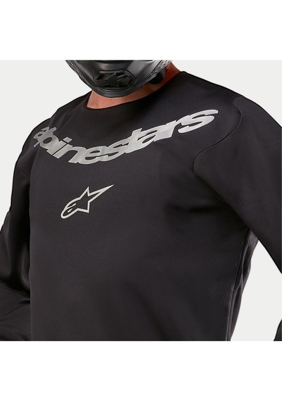Alpinestars Fluid Graphite Off-road Motosiklet Jerseyi Siyah Gümüş