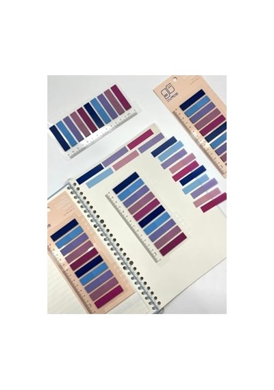 10 Renkli Cetvelli Pastel Mavi Ve Mor Tonları İndeks Sticker/index/post-it/postit/kitap Ayracı/not Kağıdı