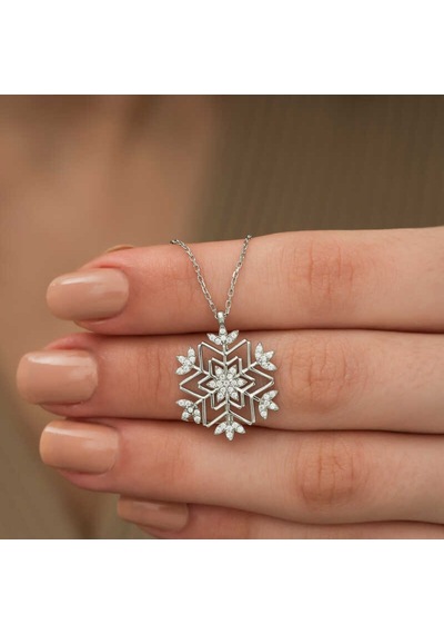Gümüş Kar Tanesi Kolye (510926208)