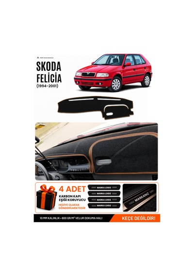 Skoda Felıcıa 1994-2001 Uyumlu Torpido Örtüsü, Torpido Kılıfı - Siyah-kahverengi - Sk006