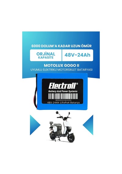 Motolux Gogo Iı Uyumlu Batarya Standart Kapasite Lifepo4 48v 24ah Elektrikli Motorsiklet Bataryası