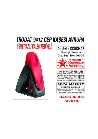 Trodat 9412 Cep - Firma - Ofis - Şirket - Doktor - Avukat Kaşesi N11.24877
