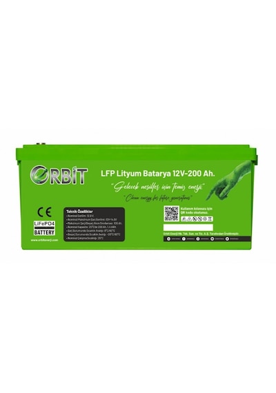 Orbit 12.8 V 200 Ah Lifepo4 Akü-abs Kasa