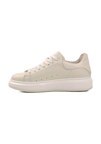 Beyaz Hakiki Deri Erkek Sneaker 152-21028 M Beyaz-beyaz Beyaz