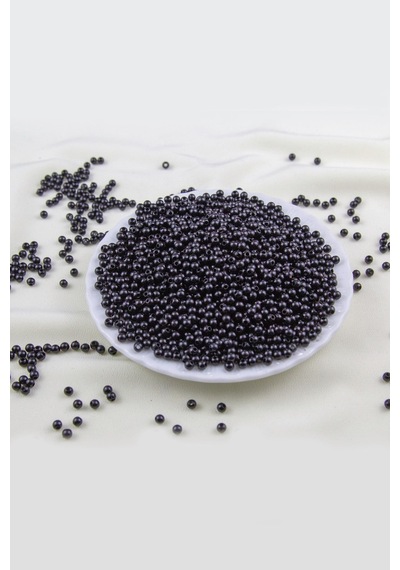 4 Mm Siyahımsı Plastik İnci Boncuk Aksesuar Takı Malzemesi 25 Gr