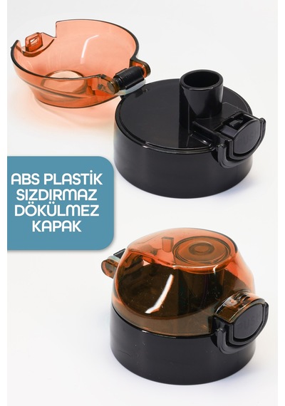 Su Matarası Tritan Geniş Ağız Su Şişesi Fabulous Spor Matarası Suluğu Bpasız 630 Ml Turuncu 0102