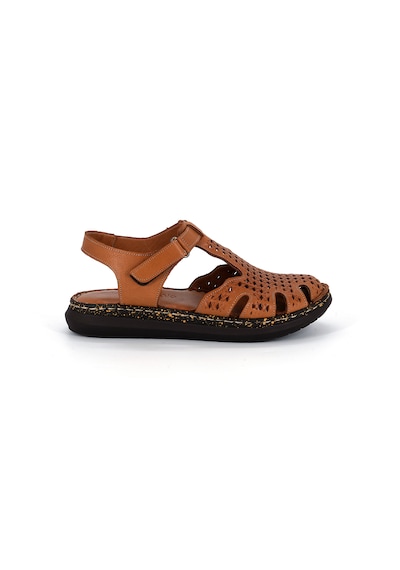 Mammamia D26ys-2750 Kadın Hakiki Deri Burun Kapalı Günlük Comfort Sandalet Taba