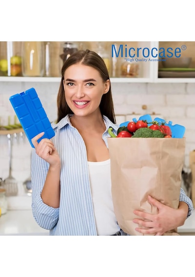 Microcase 2in1 Set Çift Kişilik Termal Yemek Çantası 8 Lt + 2 Adet 400 Ml Buz Kasedi Al5432 Siyah