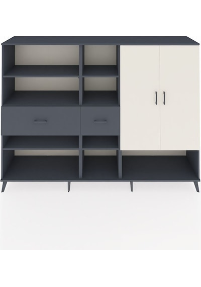 Hyperion Dolap 10 Raflı 2 Çekmeceli 2 Kapaklı 220x44x163 Antrasit Antrasit-aytaşı/antrasit Hyperion Dolap 10 Raflı 2 Çekmeceli 2 Kapaklı 220x44x163 Antrasit Antrasit-aytaşı/antrasit