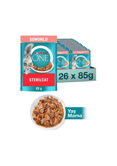 Purina One Sterilcat Somon ve Havuçlu Kısırlaştırılmış Kedi Maması 26 x 85 G