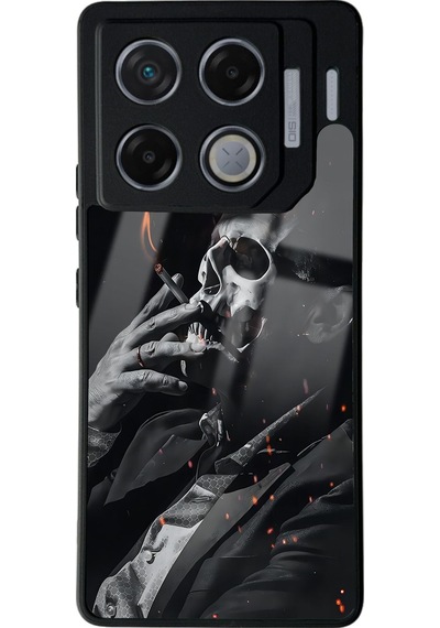 İnfinix Gt 20 Pro Smoke Skull Tasarımlı Glossy Telefon Kılıfı Çok Renkli