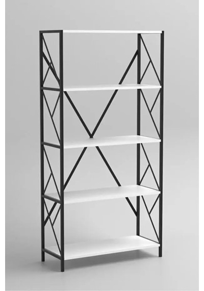 Tr 5 Raflı Kitaplık Metal Çerçeveli Modern Raf - Çalışma Odası, Ofis, Salon Kitaplığı Ve Evrak Rafı Diğer Tr 5 Raflı Kitaplık Metal Çerçeveli Modern Raf - Çalışma Odası, Ofis, Salon Kitaplığı Ve Evrak Rafı Diğer