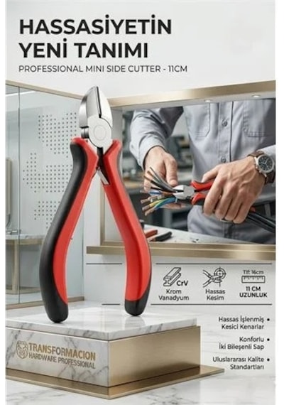 Profesyonel Krom Vanadyum Mini Yan Keski 11cm Hassas Kesim Gücü 426977