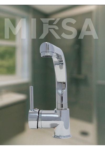 Armut Balıksırtı Borulubanyo Lavabo Bataryası Çeşmesi Musluğu Çift Su Girişli Krom