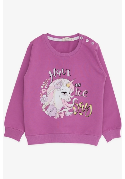 Breeze Kız Çocuk Sweatshirt Unicorn Baskılı 2-6 Yaş, Eflatun