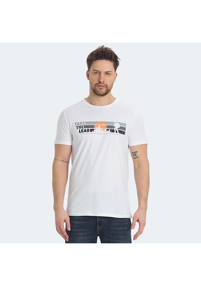 Slazenger RASA IN Erkek Baskılı Beyaz Tişört