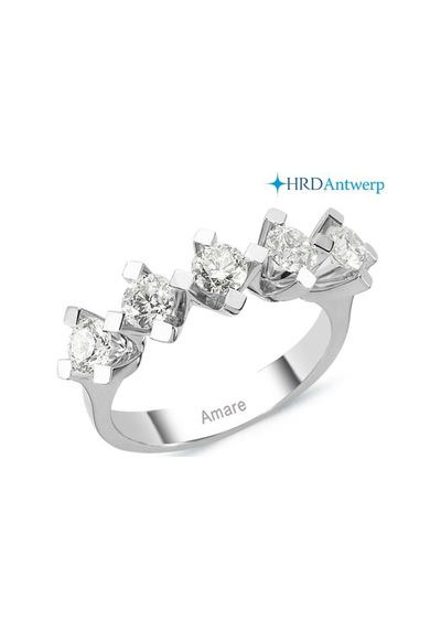 1.25 Karat F Renk Pırlanta Beştaş Yüzük
