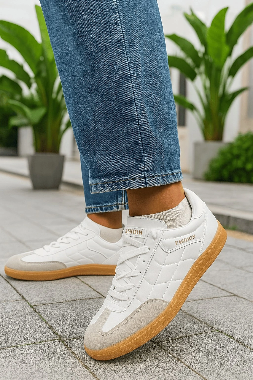 Günlük Unisex Sneaker Bağcıklı Dikiş Detaylı Oval Burun Tırtıklı Taban Hafir Spor Ayakkabı 353 Beyaz Günlük Unisex Sneaker Bağcıklı Dikiş Detaylı Oval Burun Tırtıklı Taban Hafir Spor Ayakkabı 353 Beyaz
