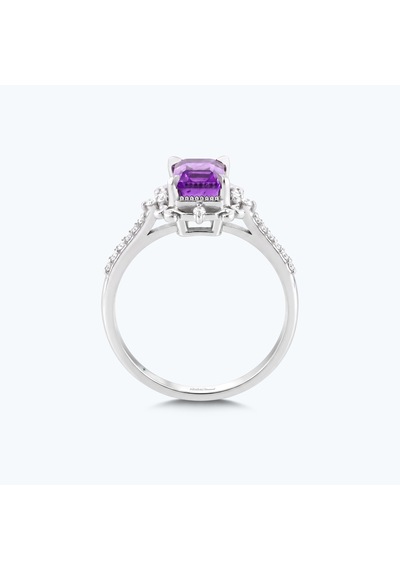 Altınbaş Pırlanta Ametist Emerald Kesim Yüzük Pnf046am-14k
