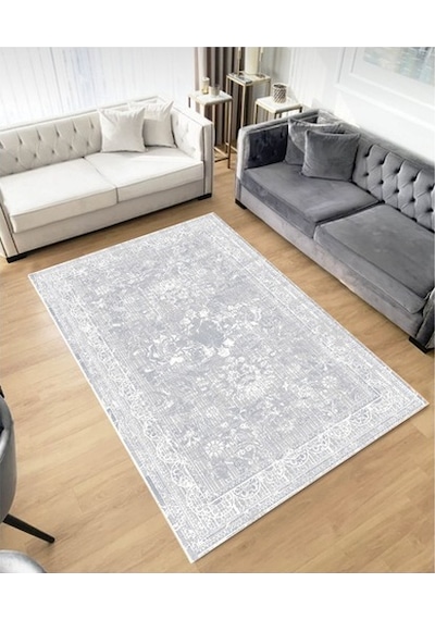 STY Home Gri Dijital Baskı Halı Makinede Yıkanabilir Halı (516647440) Gri
