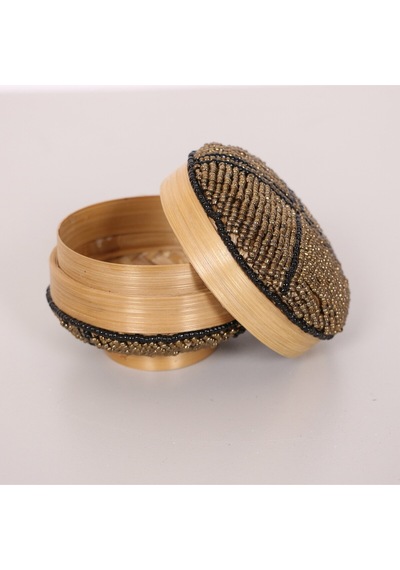 Bali Boncuklu Bambu Saklama Kutusu 16x10 Cm Mix