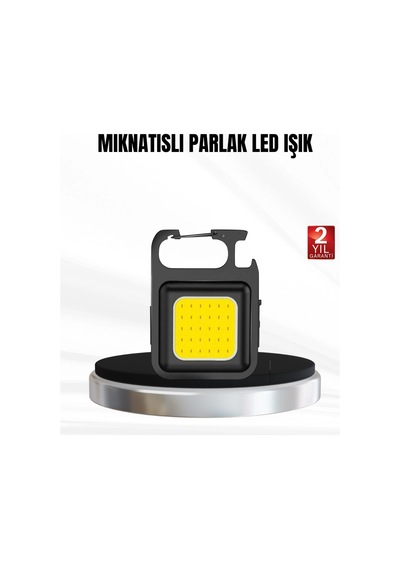 Şarjlı Cob Led Anahtarlık Fener - 4 Modlu, Manyetik Ve Katlanabilir Standlı Çok Renkli