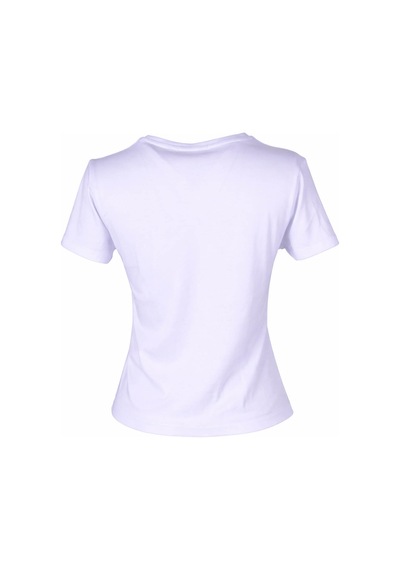 Trender Çapka Baskı Beyaz Kadın T-shirt 6720 Beyaz