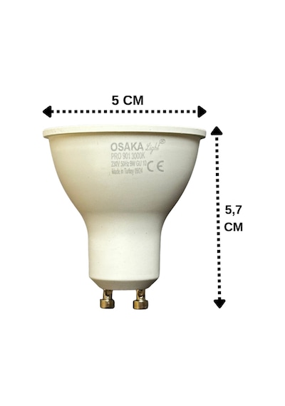 3 Adet Osaka 9w 70w Sarı Işık 3000k Gu10 Duylu Led Çanak Ampul