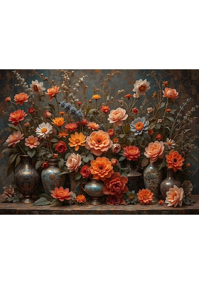 Nova Puzzle 1000 Parça Antik Çiçek Masalı Puzzle - Renkli Çiçekler