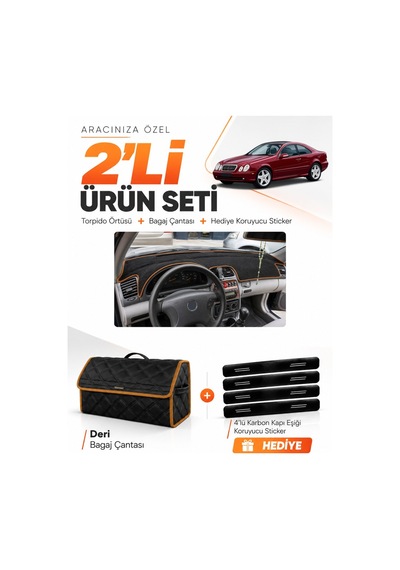 E-biz Mercedes W208-c208 Clk 1997-2002 Uyumlu Torpido + Deri Çanta - Siyah-kahverengi - Mb009
