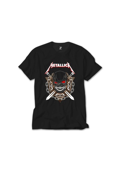 Metallica Warrior Siyah Tişört Siyah