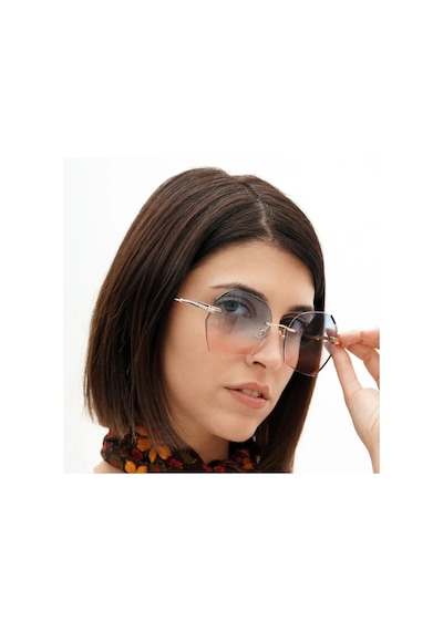 Nina Mavi Pembe Kristal Kadın Güneş Gözlüğü Çerçevesiz