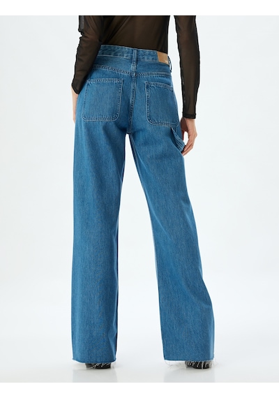 Koton Geniş Paça Kot Pantolon Cep Detaylı Normal Bel Kesik Paça Pamuklu - Wide Leg Jeans Orta İndigo 5wal40074md Indigo İndigo Koton Geniş Paça Kot Pantolon Cep Detaylı Normal Bel Kesik Paça Pamuklu - Wide Leg Jeans Orta İndigo 5wal40074md Indigo İndigo