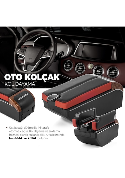 Oto Kol Dayama Kolçak 7 Usb Girişli Tüm Araçlara Uyumlu Kolçak