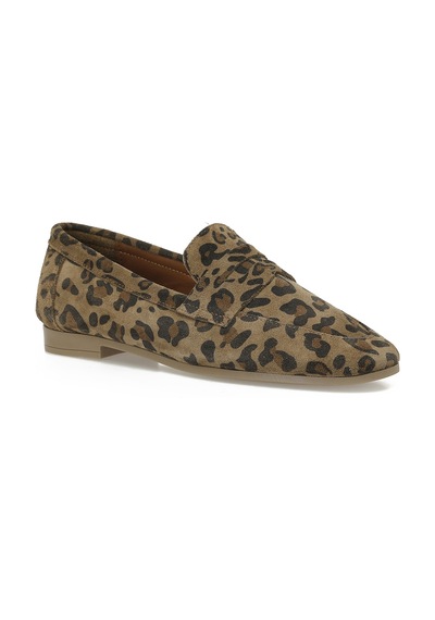 Nine West Eysan5 5pr Leopar Kadın Loafer 000000000102037947 Kahverengi