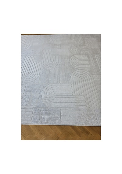 Badelya Home London 004 Krem Gri Bambu Akrilik Yumuşak Modern Özel Kesim Salon Koridor Halısı 004-krem/gri