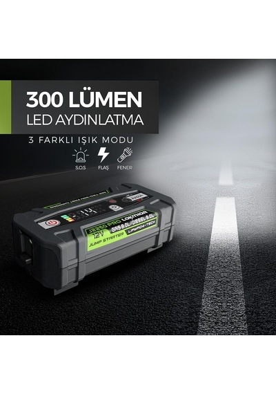 Lokithor J2250pro 12v 2250amp Lifepo4 Akıllı Akü Takviye + Powerbank + Led Lamba