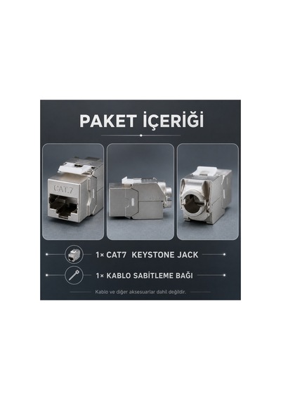 Mn6 Mn118x Cat7 Keystone Jack Rj45 Dişi Modül Aletsiz Metal Zırhlı Ftp Stp 10gbps 600mhz 5 Adet