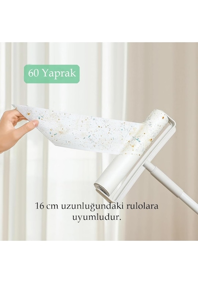 5 Adet Yedek Tüy Toplayıcı Rulo 16 Cm Kedi Köpek Tüyü Toplayıcı Yapışkanlı Yedek Rulosu Diğer